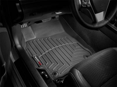 Weathertech - WeatherTech Front FloorLiner Fits vehicles with the floor-mounted shifter; Non-flow through conslole:Fits Double Cab and Crew Cab Black 2014 - 2018 Chevrolet Silverado 1500 447221