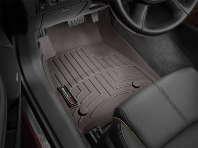 Weathertech - WeatherTech Front FloorLiner Fits vehicles with the floor-mounted shifter; Non-flow through conslole:Fits Double Cab and Crew Cab Cocoa 2014 - 2018 Chevrolet Silverado 1500 477221